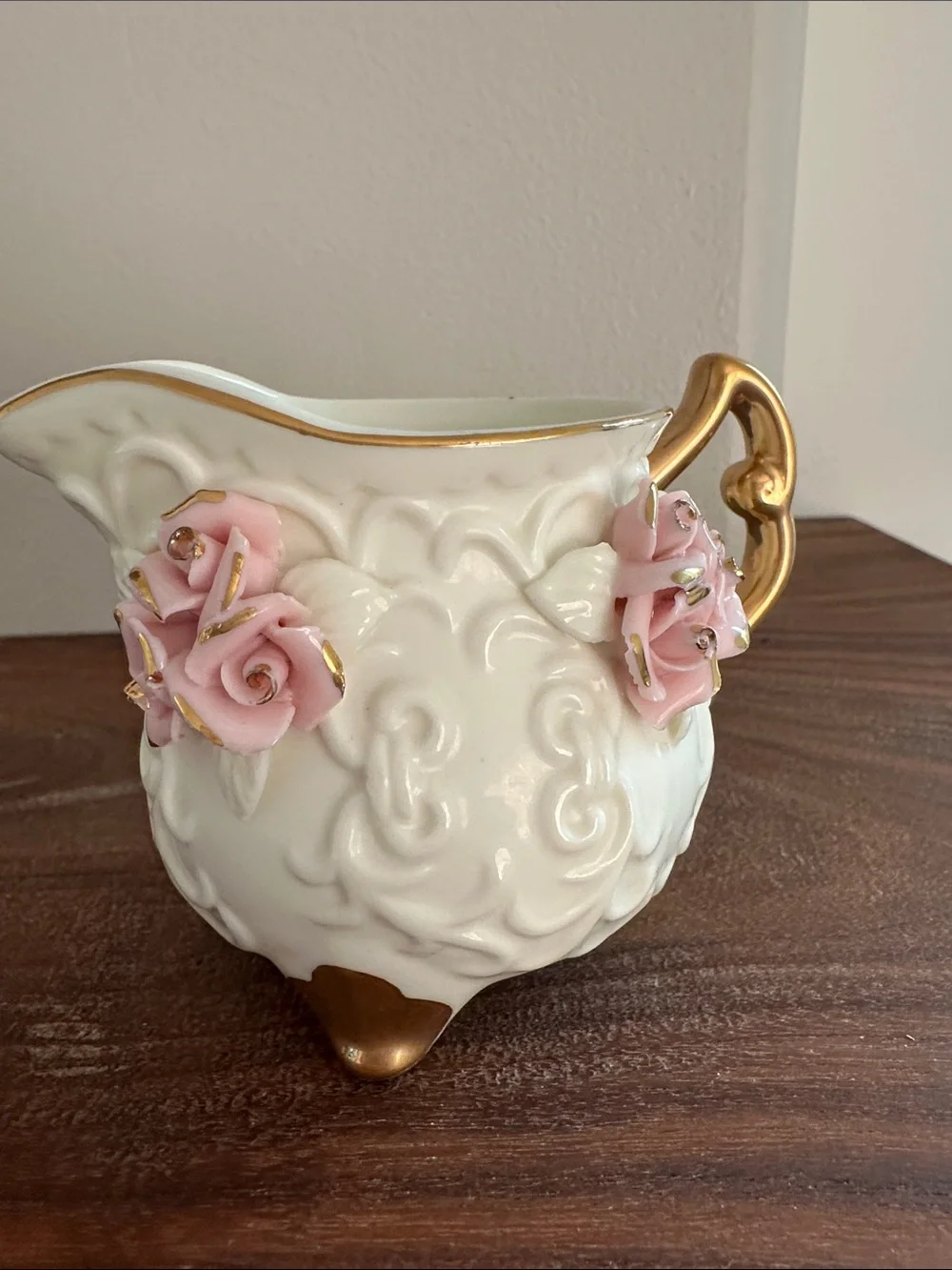 Vintage Ivory Porcelain Sugar Bowl & Creamer Set - Cracker Barrel